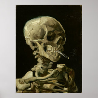 Van Gogh's Skeleton with a Burning Cigarette Poster