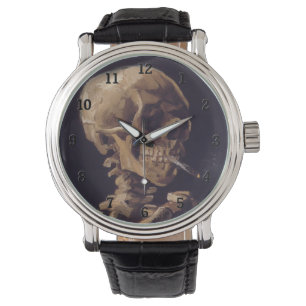 Van Gogh's Skelett mit brennender Zigarette Armbanduhr
