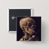 Van Gogh's Skelett mit brennender Zigarette Button (Vorne & Hinten)