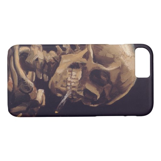 Van Gogh's Skelett mit brennender Zigarette Case-Mate iPhone Hülle (Rückseite (Horizontal))