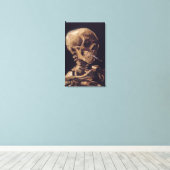 Van Gogh's Skelett mit brennender Zigarette Leinwanddruck (Insitu(Wood Floor))