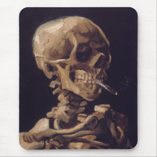 Van Gogh's Skelett mit brennender Zigarette Mousepad