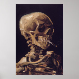 Van Gogh's Skelett mit brennender Zigarette Poster