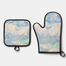Van Gogh's sky background Ofenhandschuh & Topflappen-Set