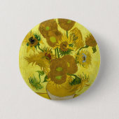Van Gogh's Sonnenblumen Button (Vorderseite)