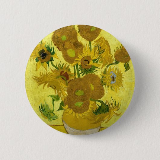Van Gogh's Sonnenblumen Button (Vorderseite)
