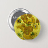 Van Gogh's Sonnenblumen Button (Vorne & Hinten)