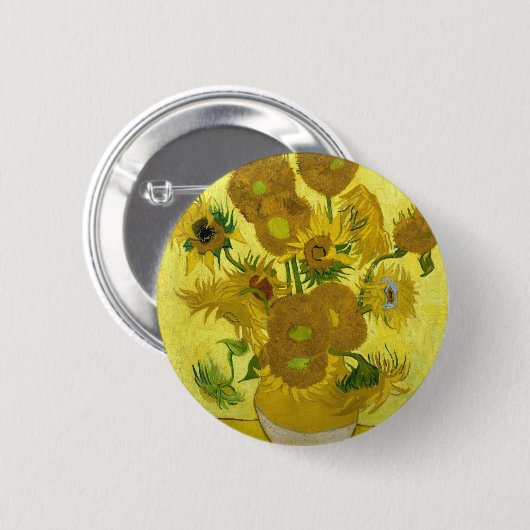 Van Gogh's Sonnenblumen Button (Vorne & Hinten)