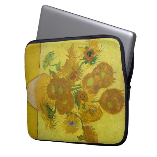Van Gogh's Sonnenblumen Laptopschutzhülle (Vorderseite Links)