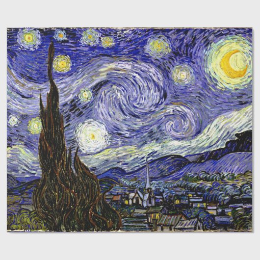 Van Gogh's Starry Night, 1889 Geschenkpapier (Flach)
