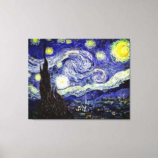 Van Gogh's Starry Night, 1889 Leinwanddruck (Vorderseite)