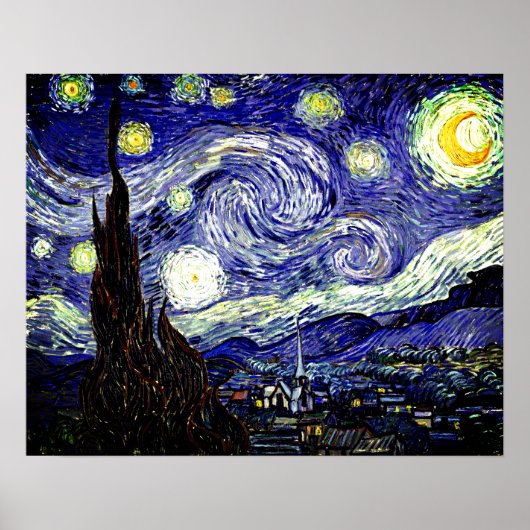 Van Gogh's Starry Night, 1889 Poster (Vorne)