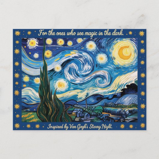 Van Goghs Starry Night Art Inspiriert Postkarte (Vorderseite)