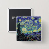 Van Gogh's Starry Night Button (Vorne & Hinten)