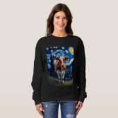Van Gogh's Starry Night Cow Bovine Animal Lovers Sweatshirt (Vorne ganz)