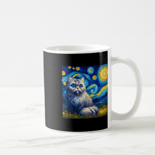 Van Gogh's Starry Night Inspiriert Cat Lover Mama Kaffeetasse (Rechts)