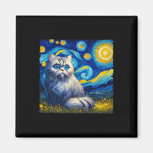 Van Gogh's Starry Night Inspiriert Cat Lover Mama  Magnet
