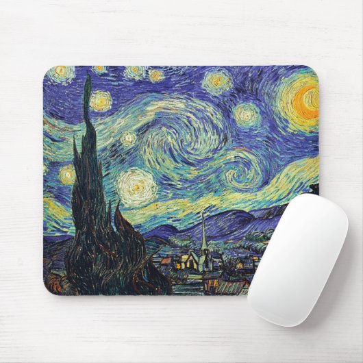 Van Gogh's Starry Night Mousepad (Mit Mouse)
