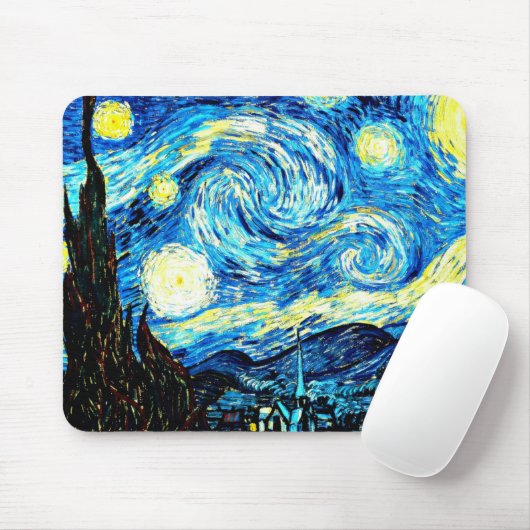 Van Gogh's Starry Night Mousepad (Mit Mouse)