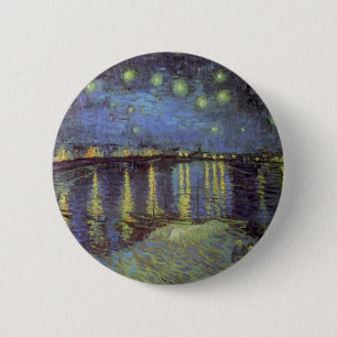 Van Gogh's Starry Night Painting Button