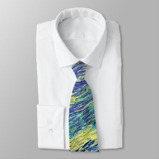 Van Gogh's Starry Night Painting Neck Tie Krawatte (Gebunden)