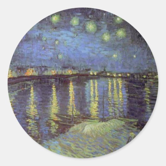 Van Gogh's Starry Night Painting Runder Aufkleber (Vorderseite)