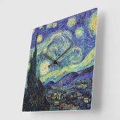 Van Gogh's Starry Night Quadratische Wanduhr (Winkel)