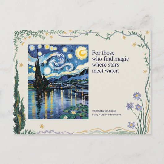 Van Gogh's Starry Night Rhone Art Inspiriert Postkarte (Vorderseite)