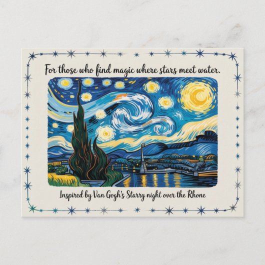 Van Gogh's Starry Night Rhone Art Inspiriert Postkarte (Vorderseite)