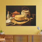Van Gogh's "Still Life with Hat and Pipe" (1884) Leinwanddruck (Insitu (Wohnzimmer))