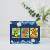 Van Gogh's Sunflowers Serie Postcard Postkarte (Stehend Vorderseite)