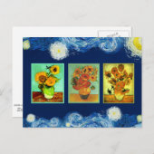 Van Gogh's Sunflowers Serie Postcard Postkarte (Vorne/Hinten)