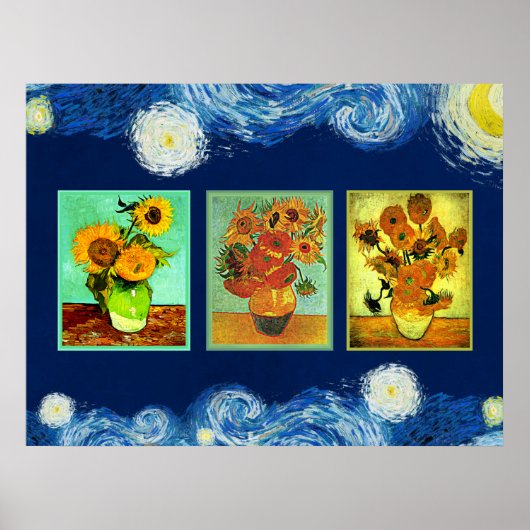 Van Gogh's Sunflowers Serie Poster (Vorne)