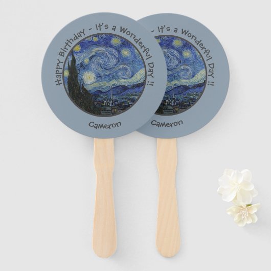 van Gogh's The Starry Night Party Items Collection Fächer (Vorne und Hinten)