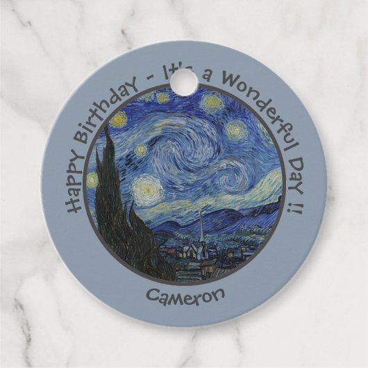 van Gogh's The Starry Night Party Items Collection Geschenkanhänger (Vorderseite)