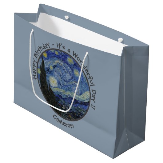 van Gogh's The Starry Night Party Items Collection Große Geschenktüte (Vorderseite Schrägansicht)