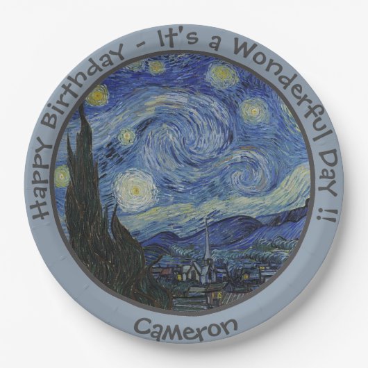van Gogh's The Starry Night Party Items Collection Pappteller (Vorderseite)