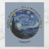 van Gogh's The Starry Night Party Items Collection Weinetikett (Einzelnes Label)