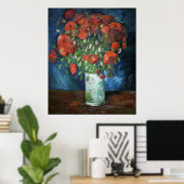 Van Gogh's Vase mit Pupien Poster (Heimbüro)