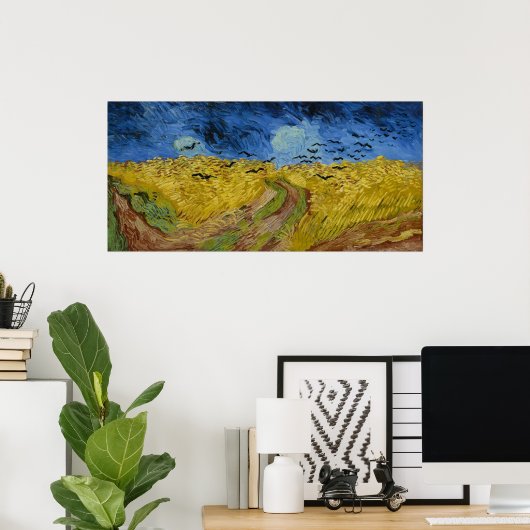 Van Gogh's Wheatfield mit Crows Poster (Heimbüro)