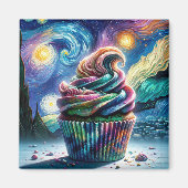 Van Gogh's Whimsy: Cupcake Cosmos Magnet (Vorne)