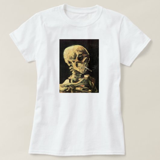 Van- Goghschädel mit brennendem Zigaretten-T - T-Shirt (Design vorne)