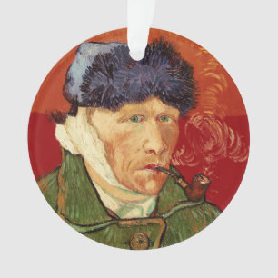 Van- Goghselbstporträt mit dem verbundenem Ohr un Ornament