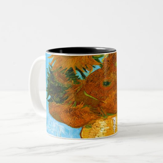 Van- Goghsonnenblumen Zweifarbige Tasse (Vorderseite Links)