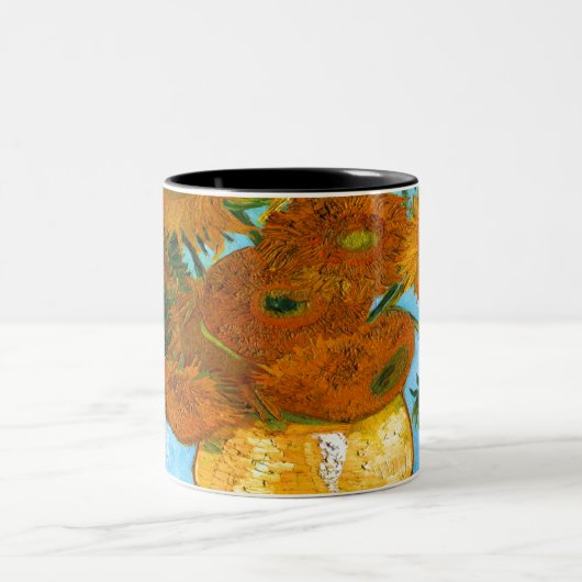 Van- Goghsonnenblumen Zweifarbige Tasse (Mittel)