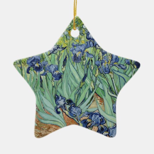 Van- GoghStillleben: Vase mit Iris Keramik Ornament (Vorne)