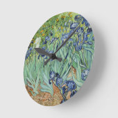 Van- GoghStillleben: Vase mit Iris Runde Wanduhr (Winkel)