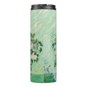 Van- Goghvase mit rosa Rosen-Blumenkunst-Monogramm Thermosbecher (Rückseite)