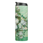 Van- Goghvase mit rosa Rosen-Blumenkunst-Monogramm Thermosbecher (Nach rechts gedreht)