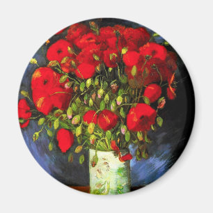 Van- GoghVase mit rotem Mohnblumen-Magneten Magnet